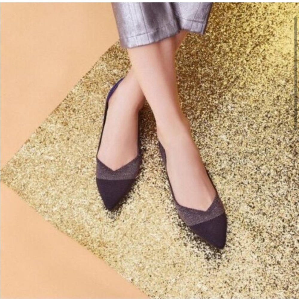 Rothy’s The Point Cap Toe Twilight Metallic RARE Size 6.5